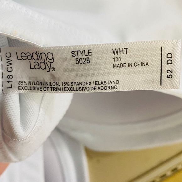 Womens 52 DD Leading‎ Lady Bra White Padded Contour Underwire Style 5028 - Picture 4 of 4